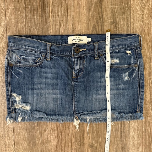 Abercrombie & Fitch Dresses & Skirts - Abercrombie & Fitch Frayed Hem Vintage Denim Mini Skirt - Blue